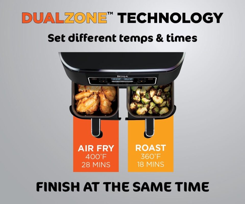 NinjaA FoodiA 4-in-1, 8-qt., 2-Basket Air Fryer with DualZonea c Technology - Image 8