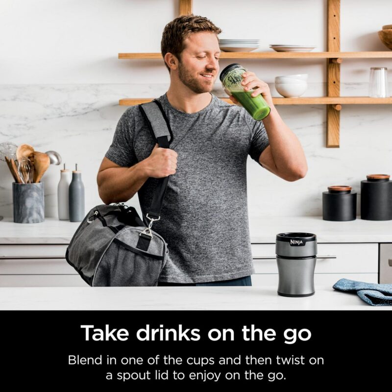 NinjaA Nutri-Blender 700-Watt Personal Blender, 2 20 oz Dishwasher-Safe To-Go Cups, BN300 - Image 5