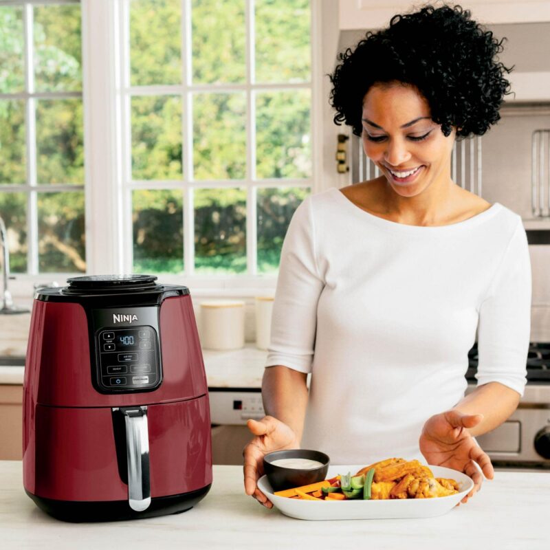 Ninja Air Fryer 4-Quart Basket Air Fryer, Red- Dishwasher-Safe Parts, Includes Crisper Plate - Image 4