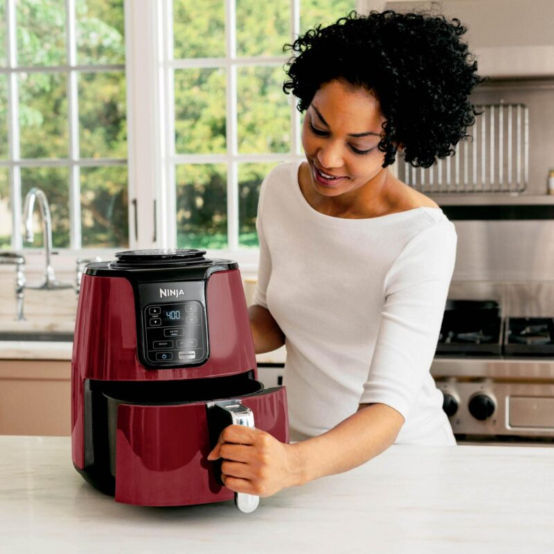 Ninja Air Fryer 4-Quart Basket Air Fryer, Red- Dishwasher-Safe Parts, Includes Crisper Plate - Image 3