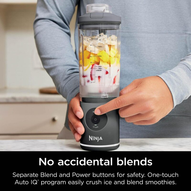 Ninja Blast MAX Personal Cordless Blender for Smoothies, Frozen Drinks, Ice Crush, 20 oz. Twist and Go Vessel, Gray - Image 4