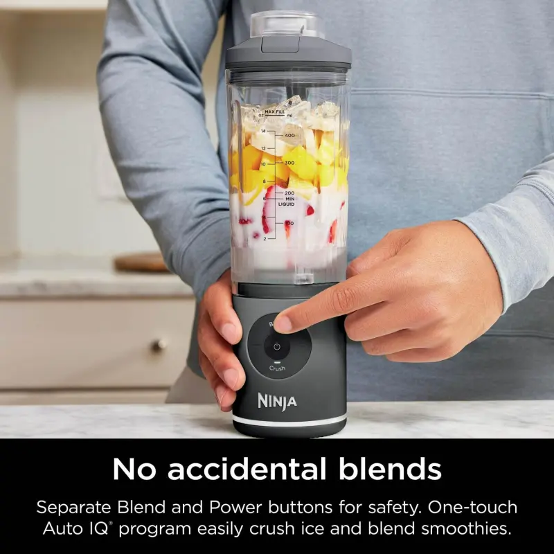 Ninja Blast MAX Personal Cordless Blender for Smoothies, Frozen Drinks, Ice Crush, 20 oz. Twist and Go Vessel, Gray - Image 4