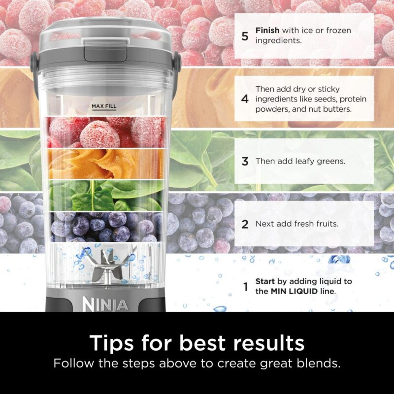 Ninja Blast Personal Portable 18oz. Blender with Leak Proof Lid and Easy Sip Spout, Perfect for Smoothies, Black - Image 12