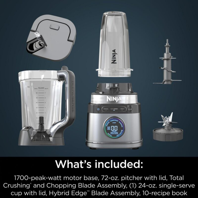 Ninja Detect Power Blender + Personal Single-Serve, BlendSense Technology, Kitchen Countertop, Silver, TB300 - Image 14