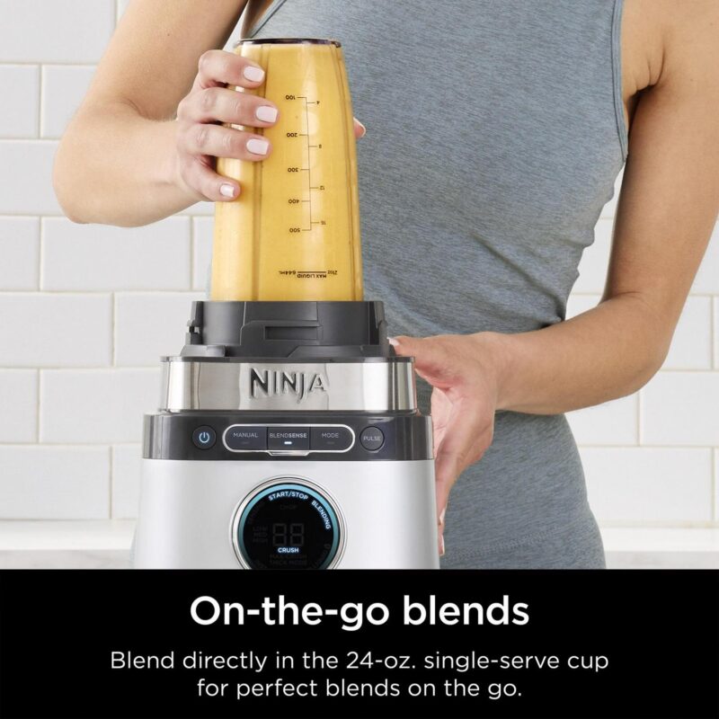 Ninja Detect Power Blender + Personal Single-Serve, BlendSense Technology, Kitchen Countertop, Silver, TB300 - Image 7