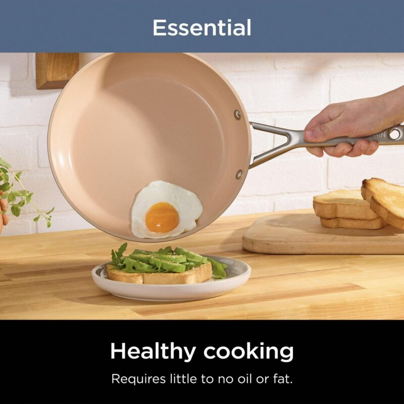 Ninja Extended Life Essential Ceramic 12-Piece Cookware Set, PFOA/PFAS Free, CW89012 - Image 6