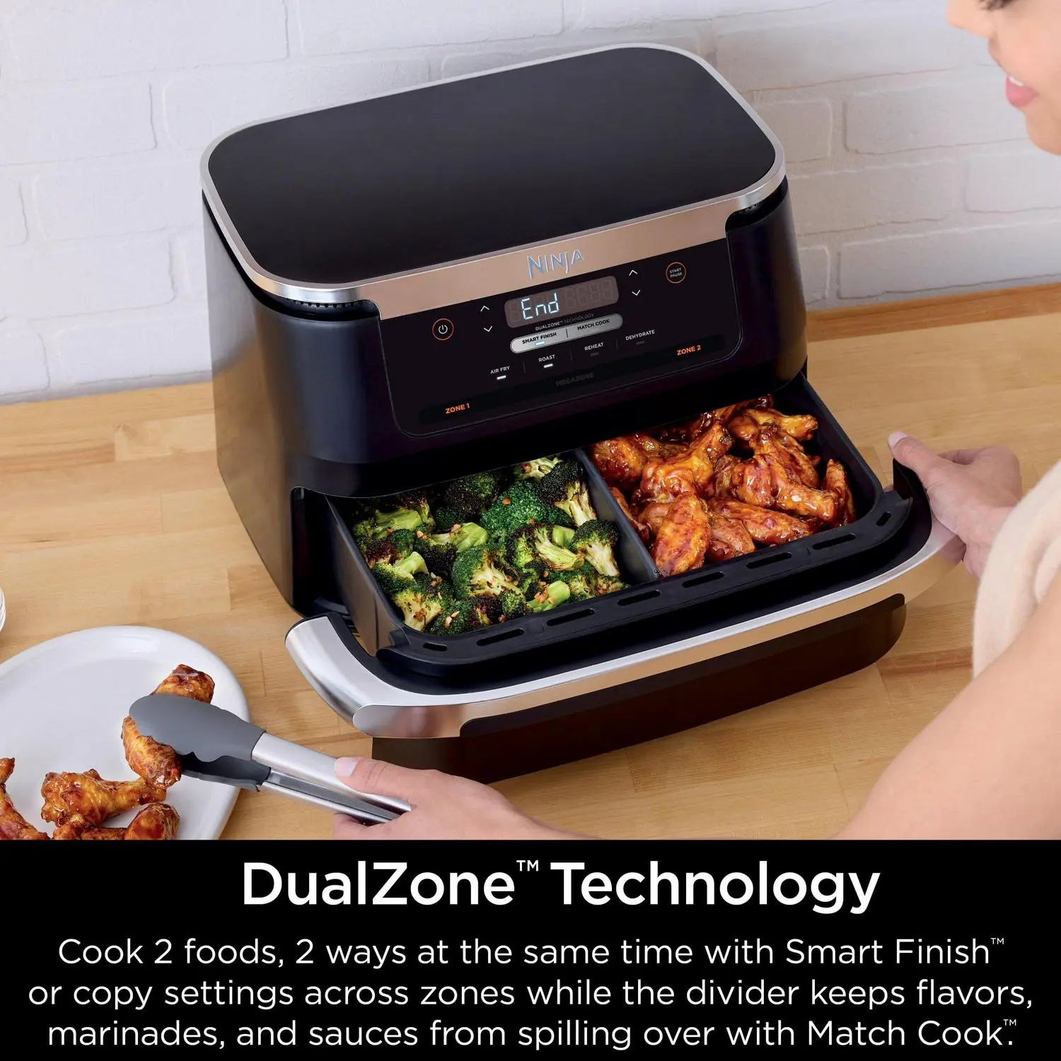 Ninja Foodi 4-in-1 DualZone FlexBasket Air Fryer with 7-Qt MegaZone, DZ070 - Image 4