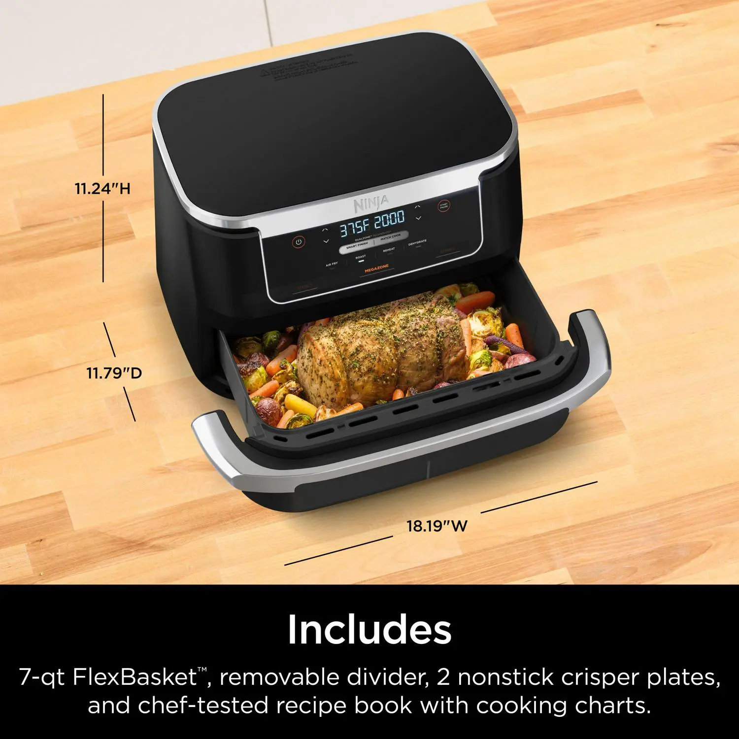 Ninja Foodi 4-in-1 DualZone FlexBasket Air Fryer with 7-Qt MegaZone, DZ070 - Image 9