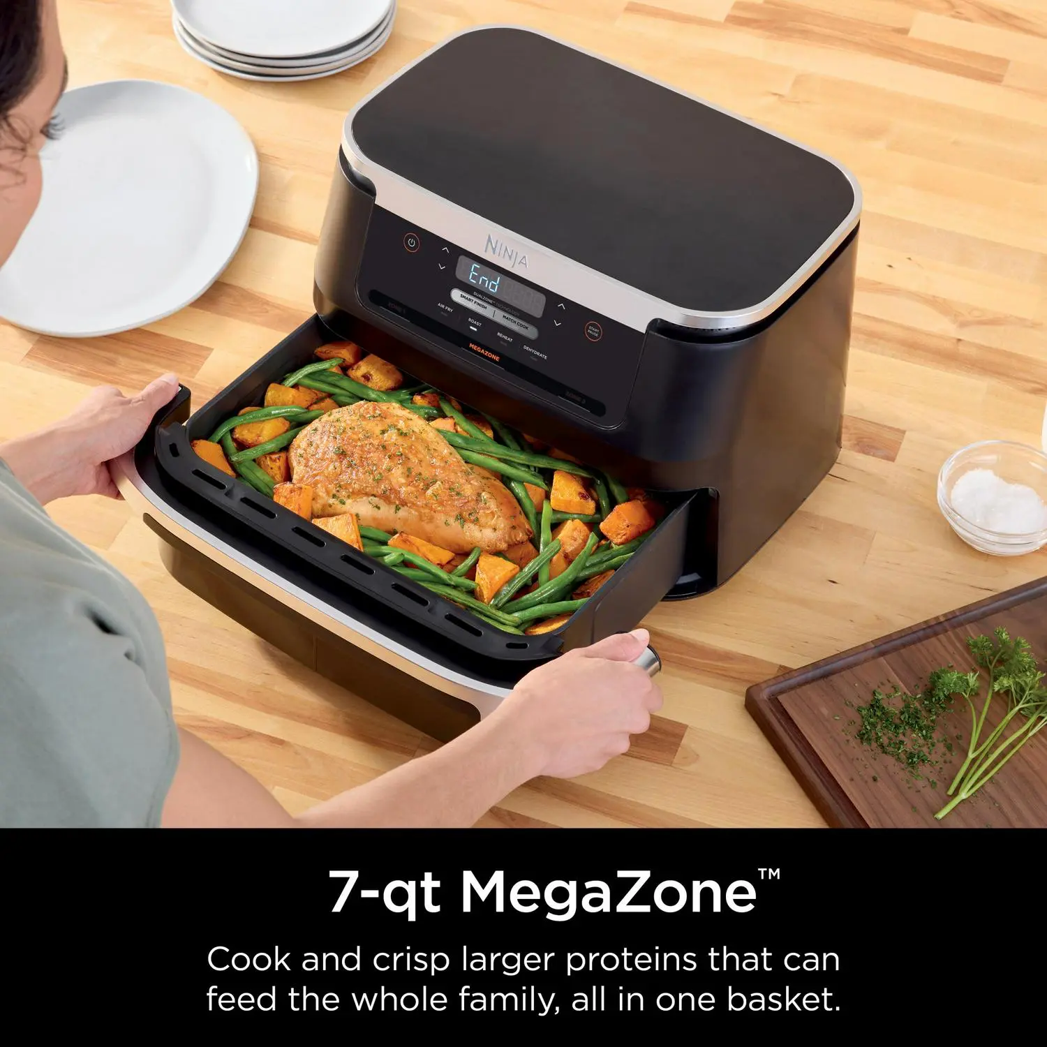Ninja Foodi 4-in-1 DualZone FlexBasket Air Fryer with 7-Qt MegaZone, DZ070 - Image 3