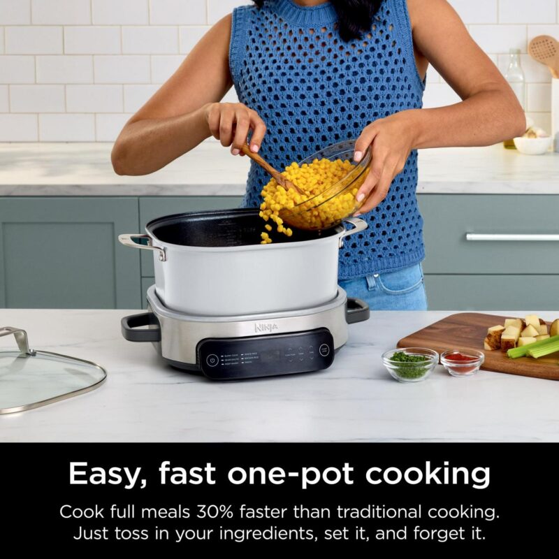 Ninja Foodi 6.5 qt Everyday PossibleCooker, Stainless Steel/White, Multi Cooker, Slow Cooker, MC1100 - Image 6