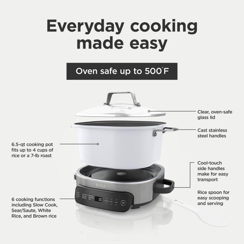 Ninja Foodi 6.5 qt Everyday PossibleCooker, Stainless Steel/White, Multi Cooker, Slow Cooker, MC1100 - Image 12