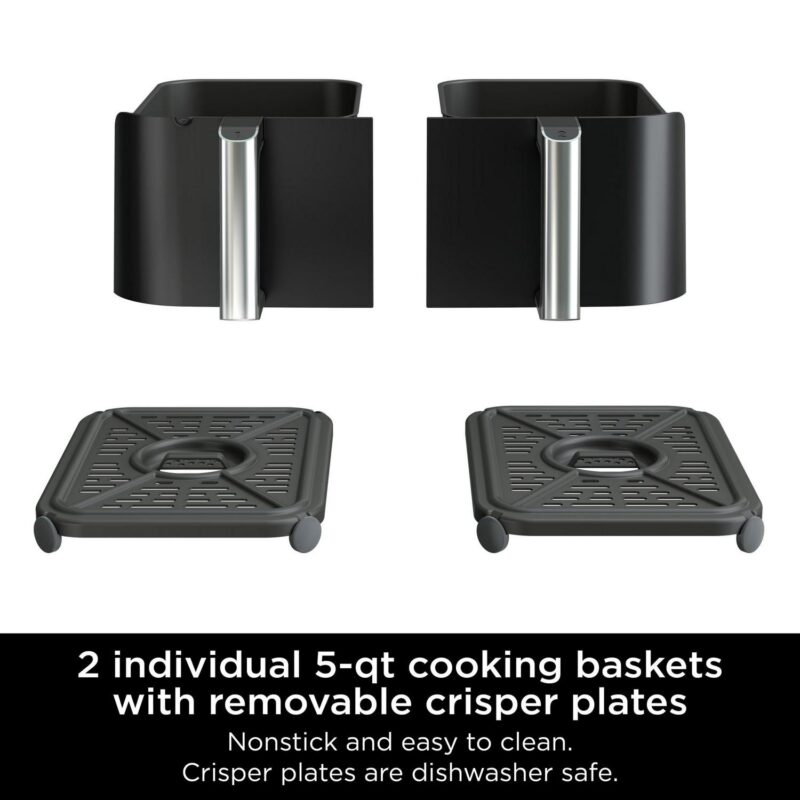 Ninja Foodi 6-in-1 - 10-Qt. 2-Basket Air Fryer with DualZone Technology- Air Fry, Roast and More - Image 6