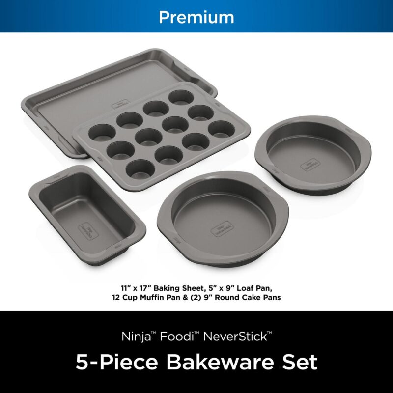 Ninja Foodi NeverStick Premium 5-Piece Bakeware Set, Aluminum, Oven Safe - Image 2