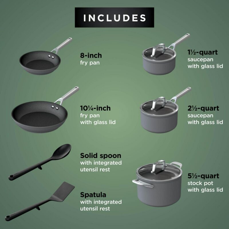 Ninja NeverStick Premium Hard-Anodized 10-Piece Cookware Set, C39010 - Image 10