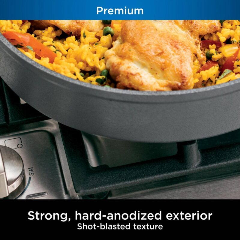 Ninja NeverStick Premium Hard-Anodized 10-Piece Cookware Set, C39010 - Image 6