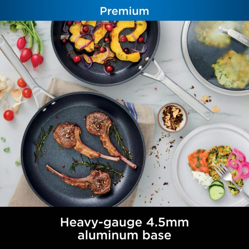 Ninja NeverStick Premium Hard-Anodized 10-Piece Cookware Set, C39010 - Image 8