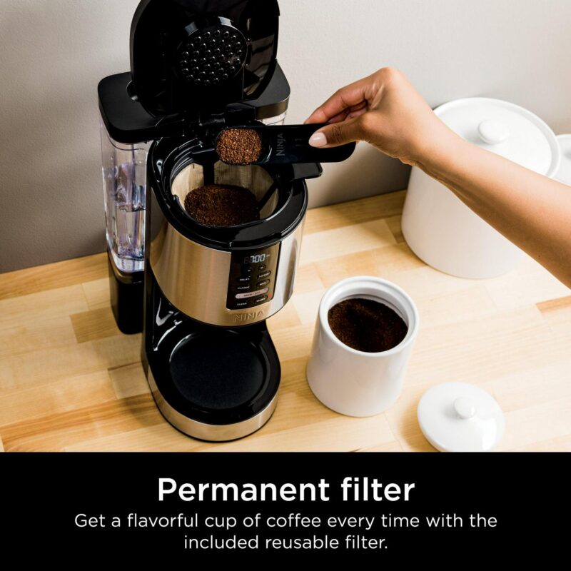 Ninja Programmable XL 14-Cup Coffee Maker, Glass Carafe, Permanent Filter, Stainless Steel, DCM200 - Image 8