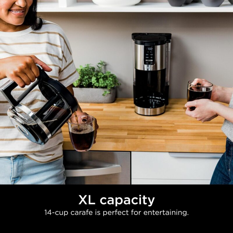 Ninja Programmable XL 14-Cup Coffee Maker, Glass Carafe, Permanent Filter, Stainless Steel, DCM200 - Image 4