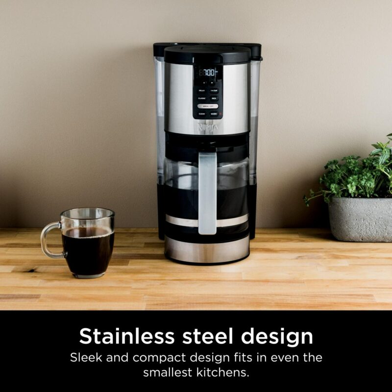 Ninja Programmable XL 14-Cup Coffee Maker, Glass Carafe, Permanent Filter, Stainless Steel, DCM200 - Image 9