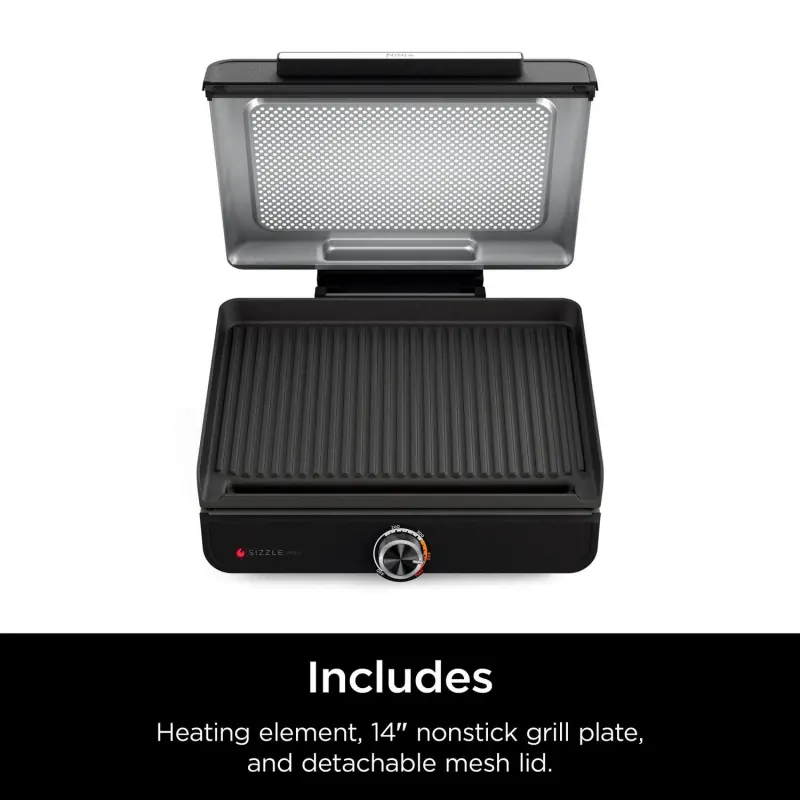 Ninja Sizzle Smokeless Indoor Grill with Nonstick Grill Plate, GR100 - Image 8