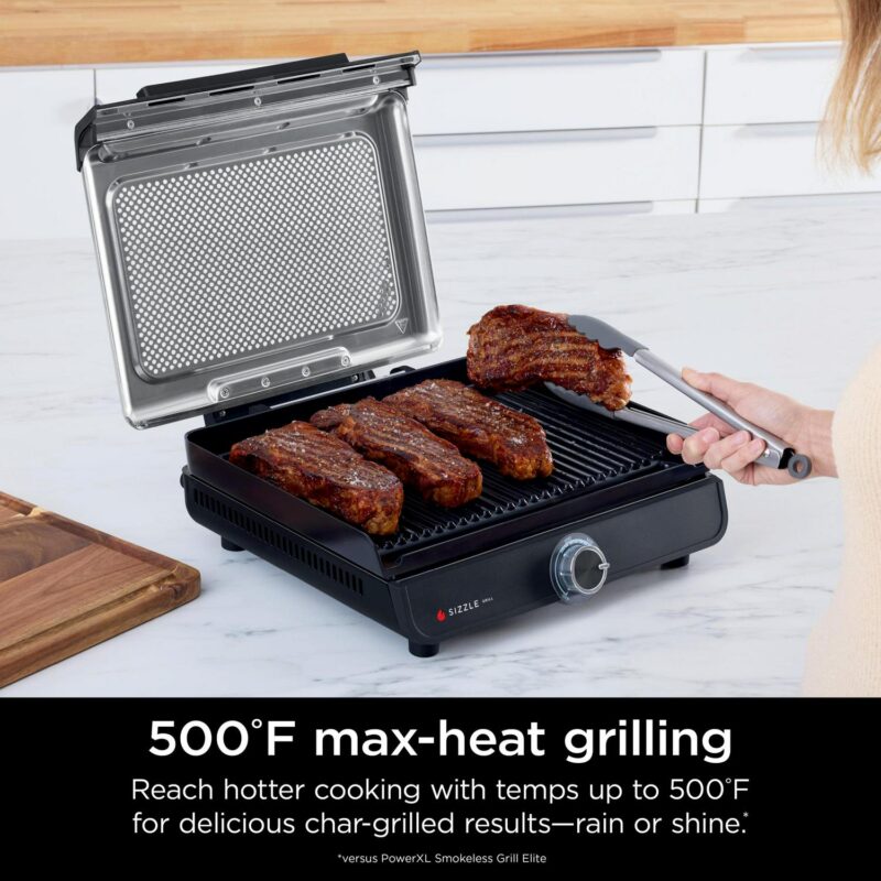 Ninja Sizzle Smokeless Indoor Grill with Nonstick Grill Plate, GR100 - Image 3
