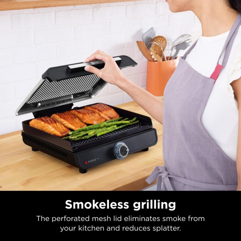 Ninja Sizzle Smokeless Indoor Grill with Nonstick Grill Plate, GR100 - Image 4