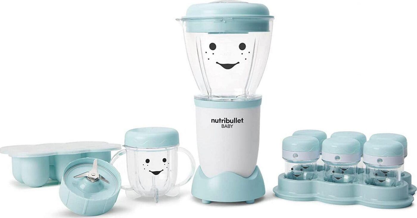 NutriBullet NBY-50100 Baby Complete Food-Making System, 32-Oz, White, Blue, Clear