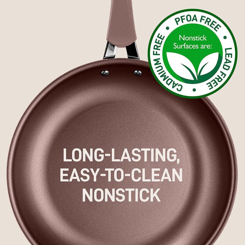NutriChef Nonstick Cookware Pots and Pans, 14pce Set in Bronze-Aluminum - Image 6