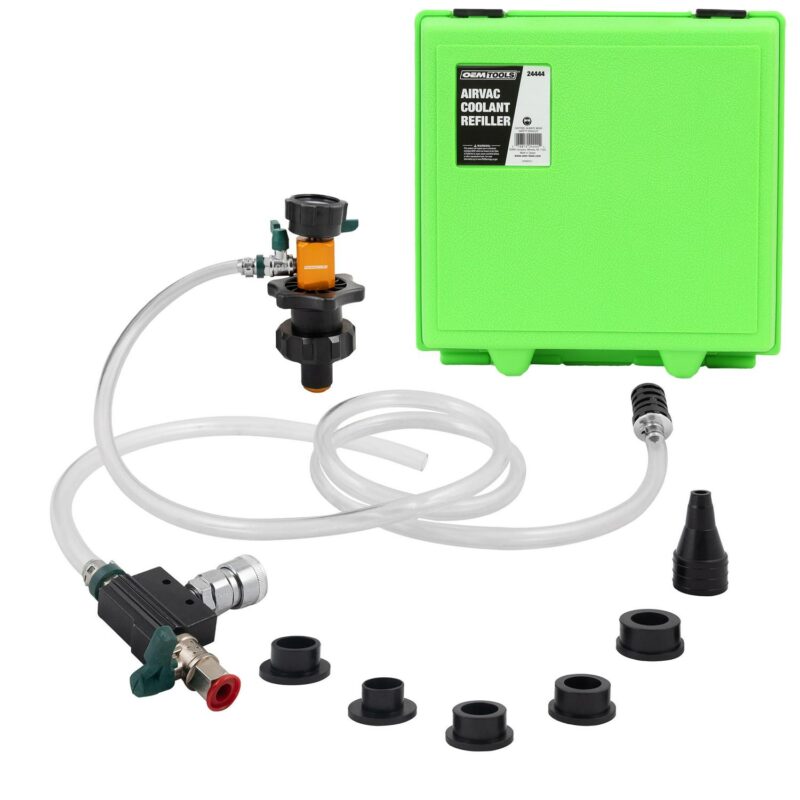 OEMTOOLS 24444 Universal Fit Coolant System Refiller Kit, 5 Adapters, Eliminate Trapped Air, Test Radiator and Heating Core Lines for Leaks, Vacuum Fill Coolant Tool, Vacuum Leak Tester