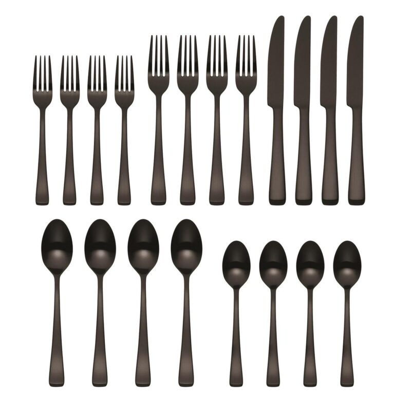 Oneida Harding 20-Piece Black Satin Stainless Steel Flatware Set (Service for 4) - Image 4