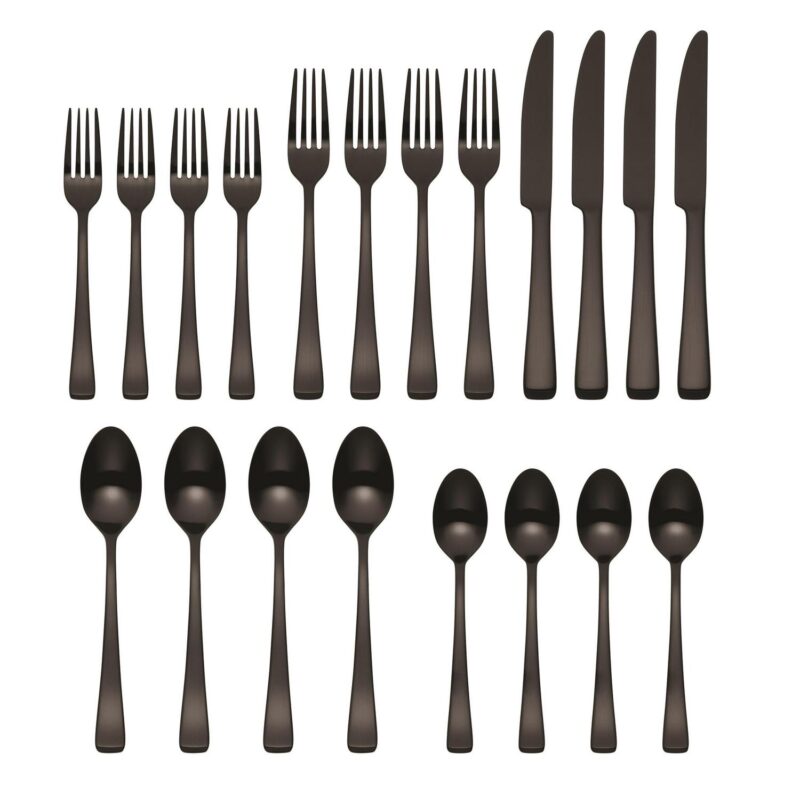 Oneida Harding 20-Piece Black Satin Stainless Steel Flatware Set (Service for 4) - Image 2