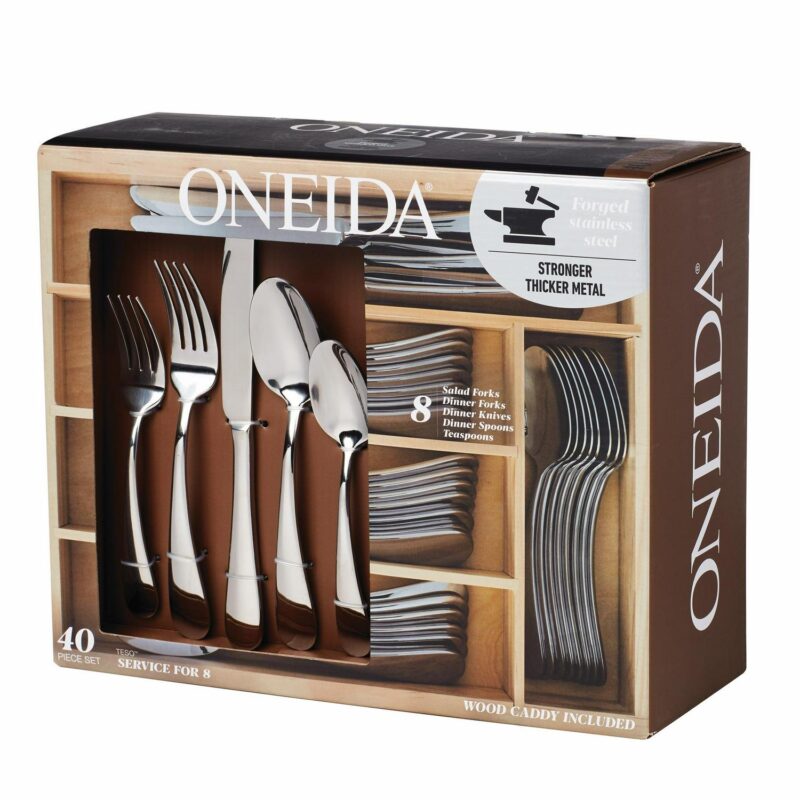 Oneida Teso 40-Piece Silverware Set with Caddy (Service for 8) - Image 10