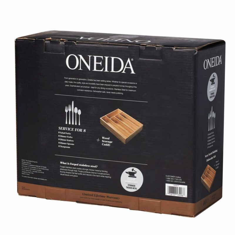Oneida Teso 40-Piece Silverware Set with Caddy (Service for 8) - Image 11