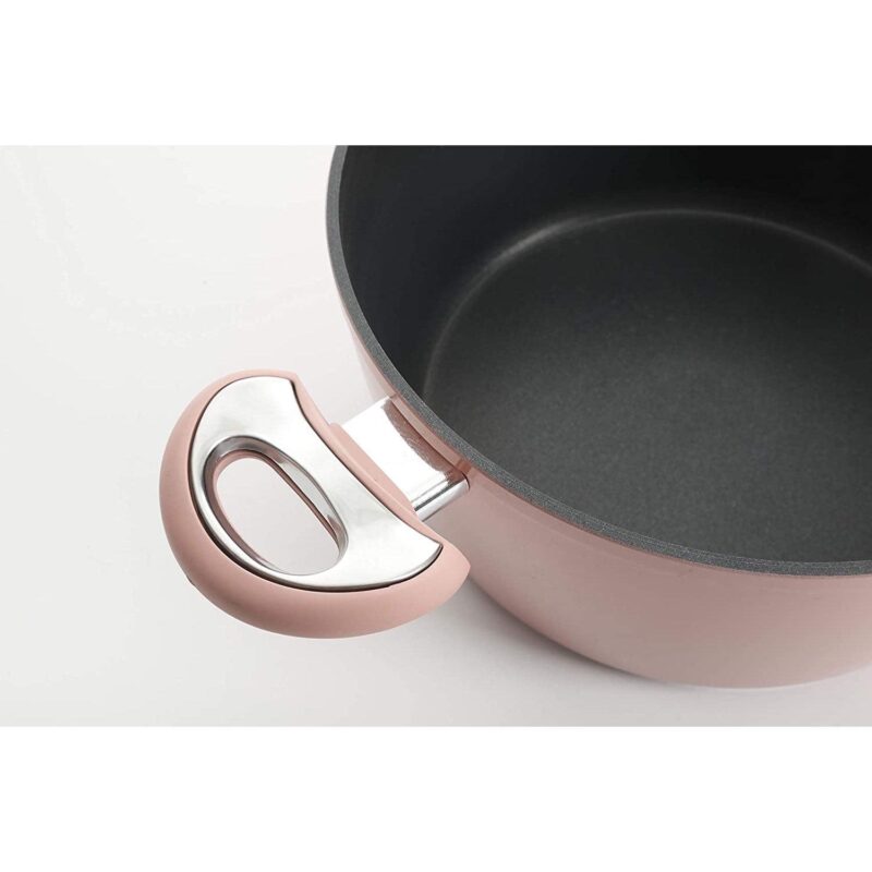Oster 12 Piece Aluminum Non Stick Home Frying Pot and Pan Cookware Set, Dusty Rose - Image 3