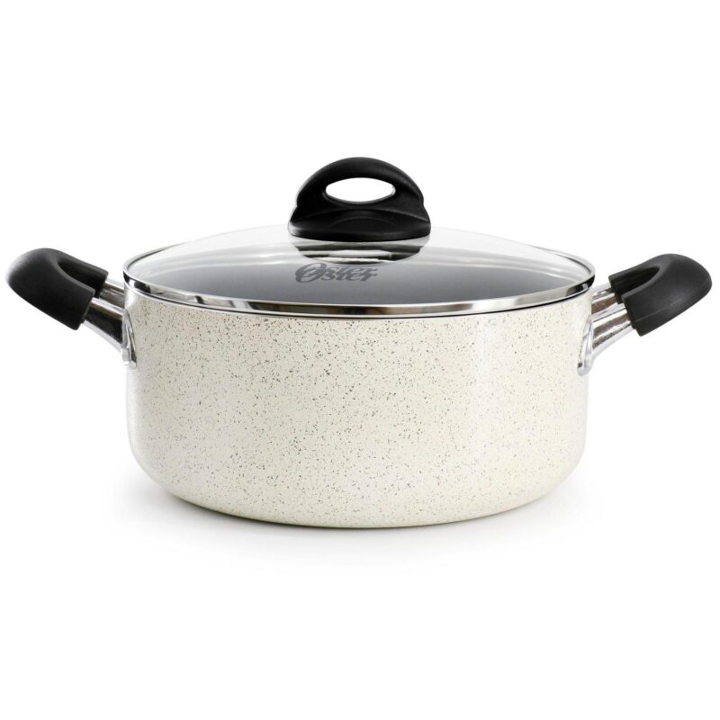 Oster Clairborne 7 Piece Nonstick Aluminum Cookware and Kitchen Tool Set in Linen - Image 2