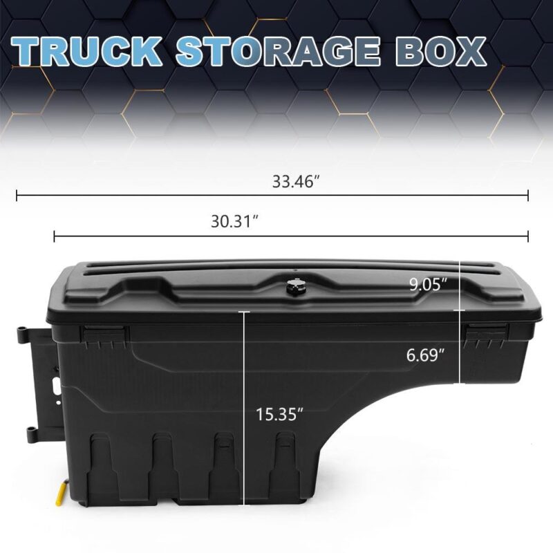PIT66 Left and Right Side Truck Bed Storage Box Toolbox Fit For Toyota Tacoma 2005-2020 - Image 5