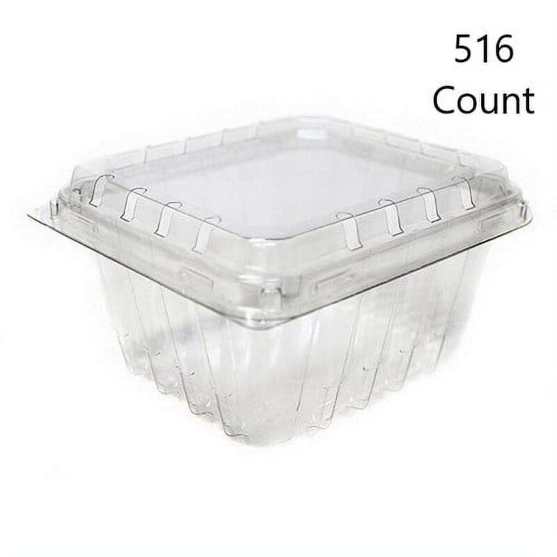 Pactiv PET Plastic Clamshell Food Container Clear, 1 pt. | 516/Case