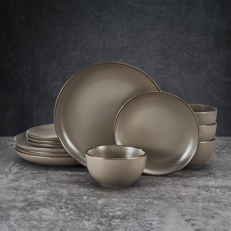 Pfaltzgraff Hadlee 12-piece Dinnerware set Stoneware in Gray - Image 3