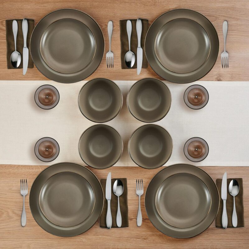 Pfaltzgraff Hadlee 12-piece Dinnerware set Stoneware in Gray - Image 2