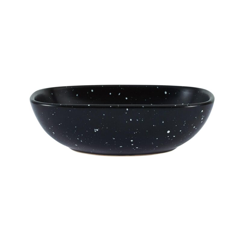 Pfaltzgraff Stella 12-piece Stoneware Square Dinnerware Set in Black Speckle Glaze - Image 8