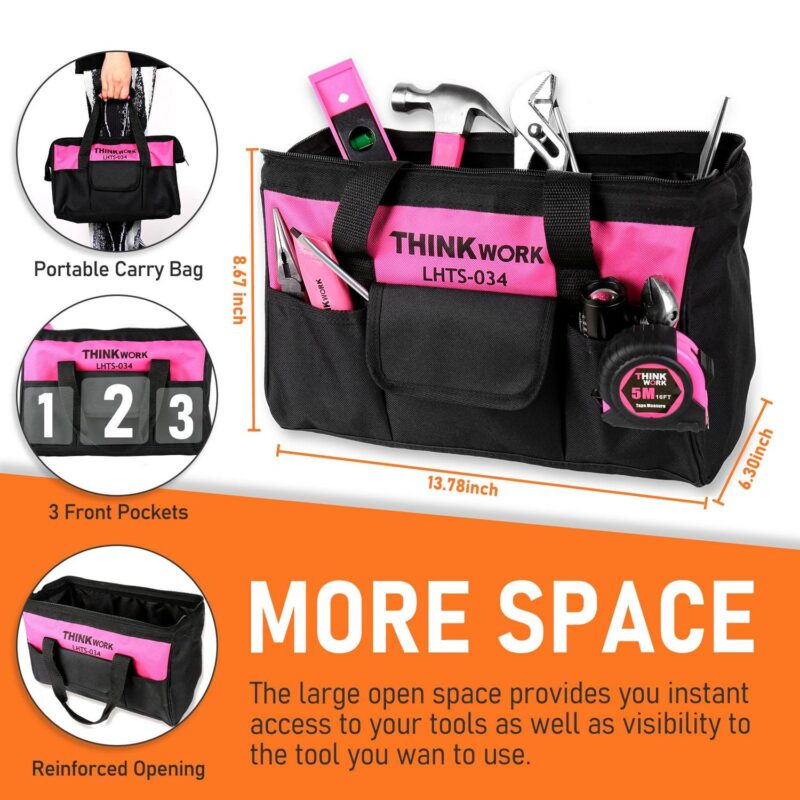 Pink Tool Set - 207 Piece Lady's Portable Home Repairing Tool Kit made from THINKWORK TW6075 - Image 6