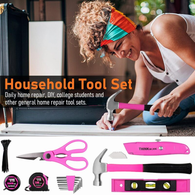 Pink Tool Set - 207 Piece Lady's Portable Home Repairing Tool Kit made from THINKWORK TW6075 - Image 5