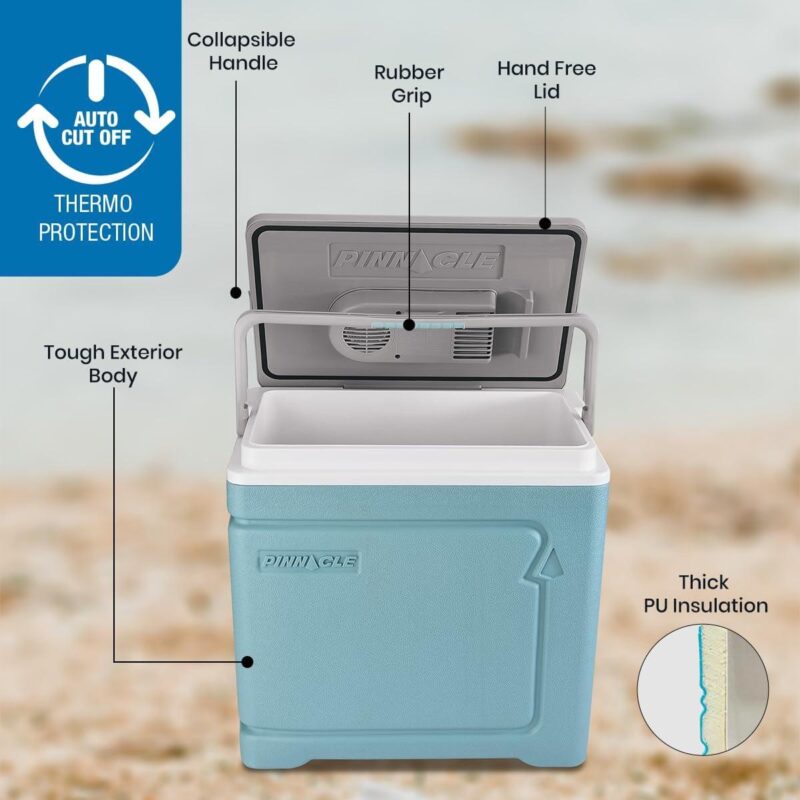 Pinnacle Thermoware Electric Cooler a Large 30L Portable Cooler for Hot and Cold Drinks and Food a 12v Travel Cooler for Car, Camper, RV, Van a Plug-In Cooler Refrigerator for Travel, Fishing, Hunting - Image 4