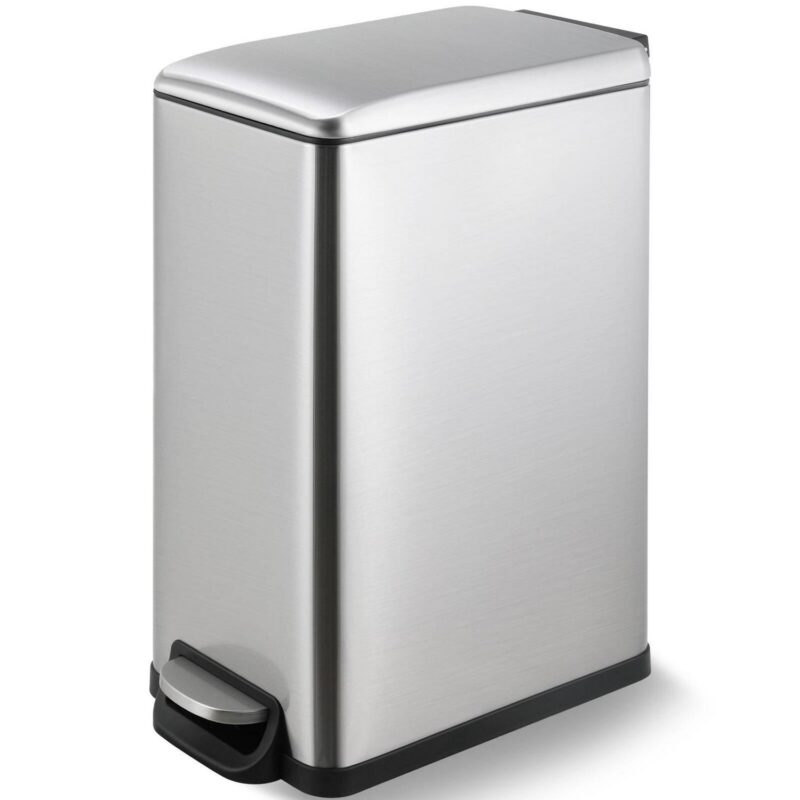 Pirecart 13.2 gal Trash Can, Stainless Steel Step on Slim Kitchen Garbage Can