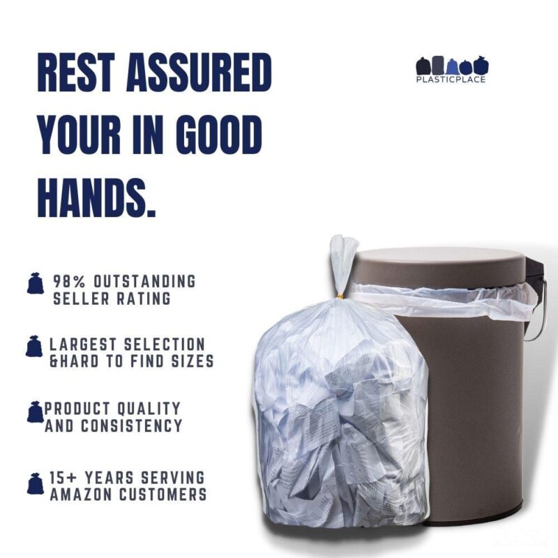 Plasticplace 40-45 Gallon High Density Trash Bags, 250 Count, Clear - Image 6