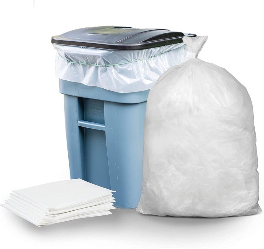 Plasticplace 95-96 Gallon Trash Bag, 50 Count, Clear