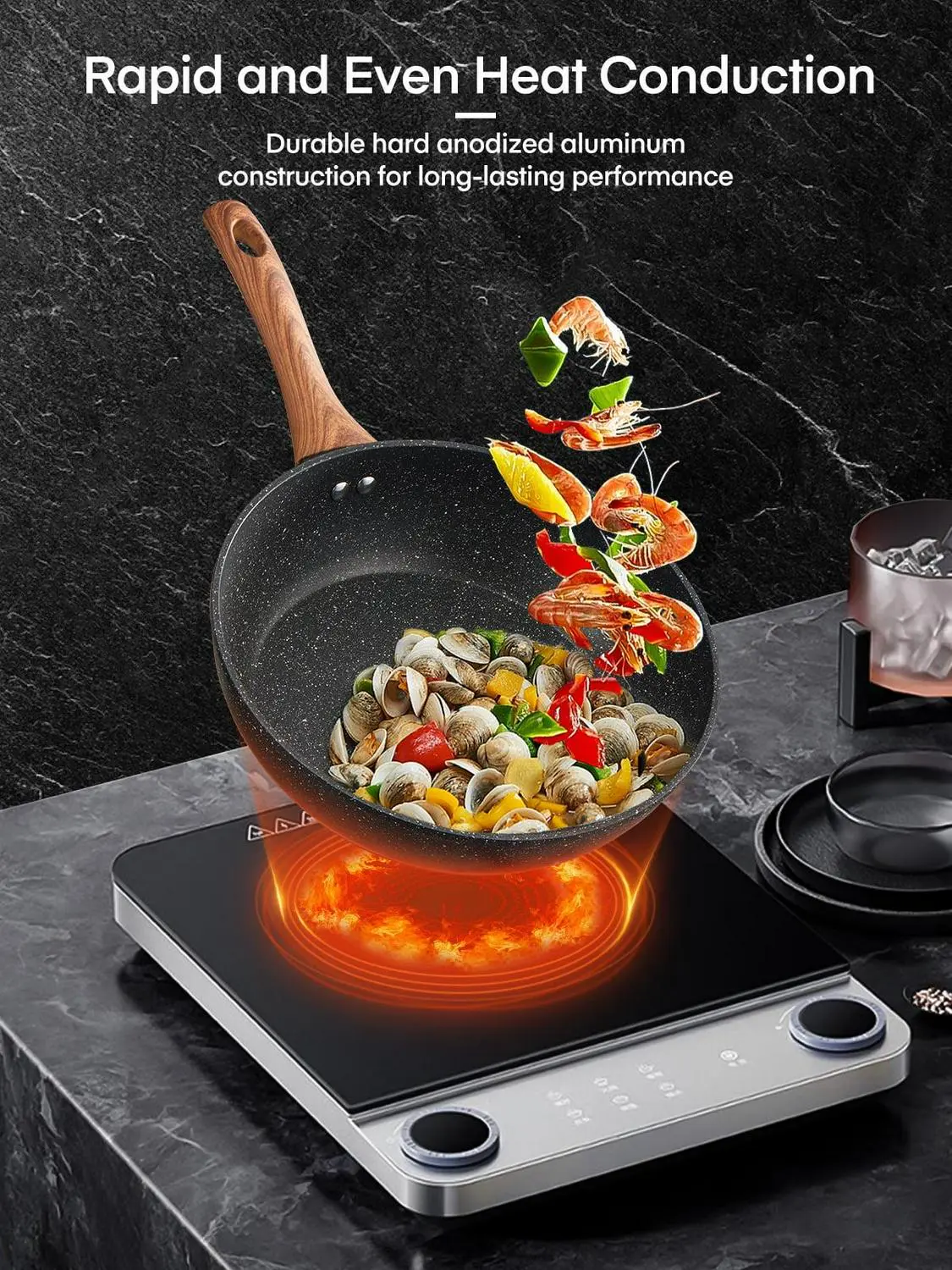 Pots and Pans Set with Lids 15 Pcs, Aluminum Nonstick Induction Cookware Sets 5 Pots and Pans Set with Lids 15 Pcs, Aluminum Nonstick Induction Cookware Sets - Image 5