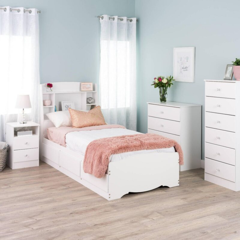 Prepac Astrid 6 Drawer Wooden Dresser with Crystal Knobs, 16  x 47.25  x 28.25 , White - Image 6