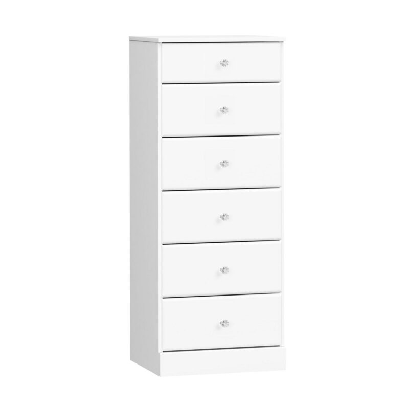 Prepac Astrid 6-Drawer Tall Chest, Crystal White