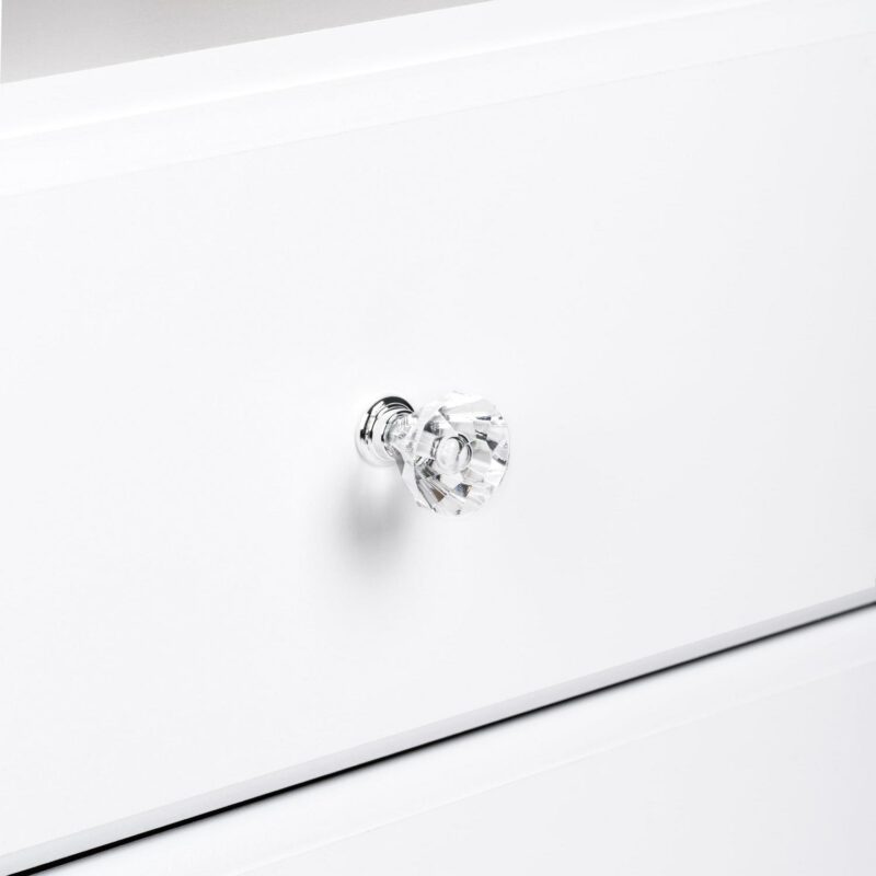 Prepac Astrid 6 Drawer Wooden Dresser with Crystal Knobs, 16  x 47.25  x 28.25 , White - Image 2